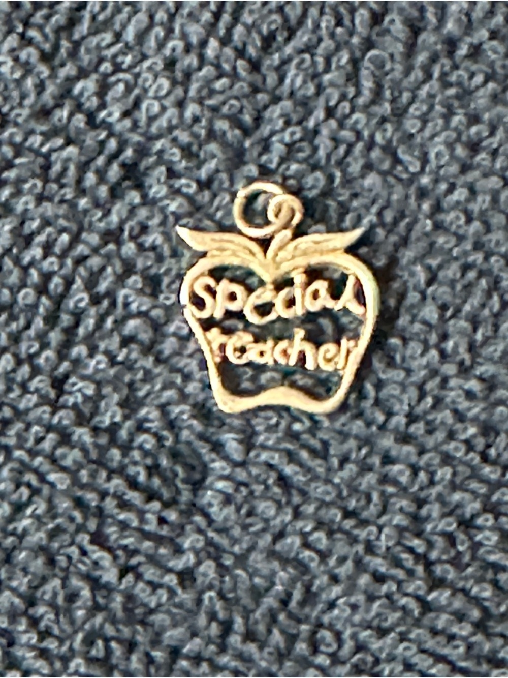 Retired James Avery “Special  Teacher” Apple Pendant Necklace Charm - 925 SS